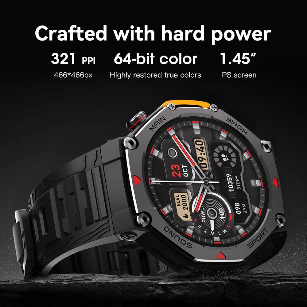 2026 New Model 5Atm Waterproof Sports Smartwatch M-Rex4, Cross-Border Exclusive Hot-Selling Outdoor Smart Wearable Device