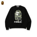 [pure cotton round neck sweatshirt] w107 black green