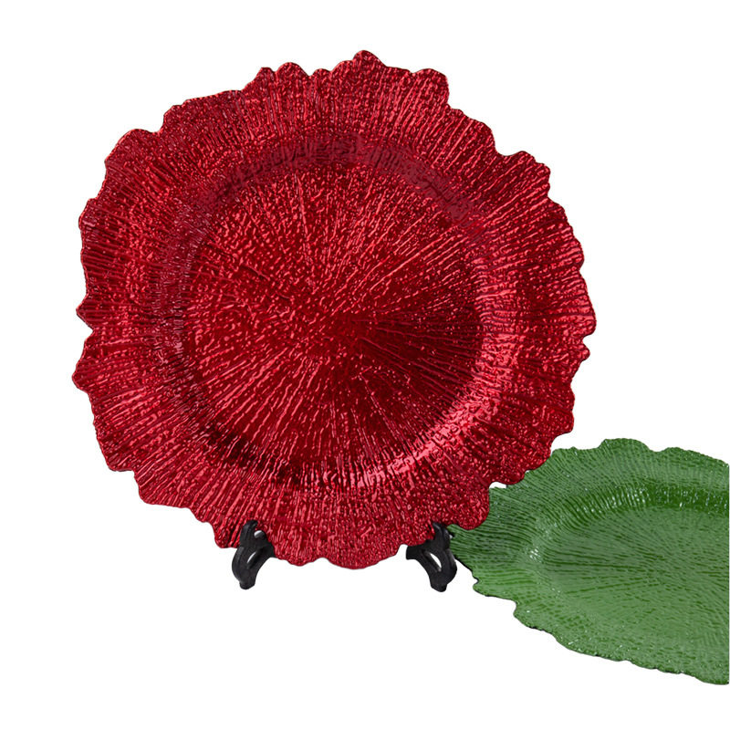 European Wedding Hotel Party Holiday Disposable Decorative Snack Fruit Plastic Plate Charger Plate