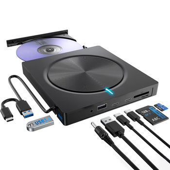 Cross-Border Hot-Selling 7-in-1 Multi-Function Card Reader Sdtf Memory Card Function Usb_Typec Interface External Burner