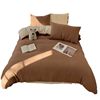 Ins blogger style solid color double spell super soft wash cotton four-piece bed sheet quilt cover student dormitory three-piece bed hat 4