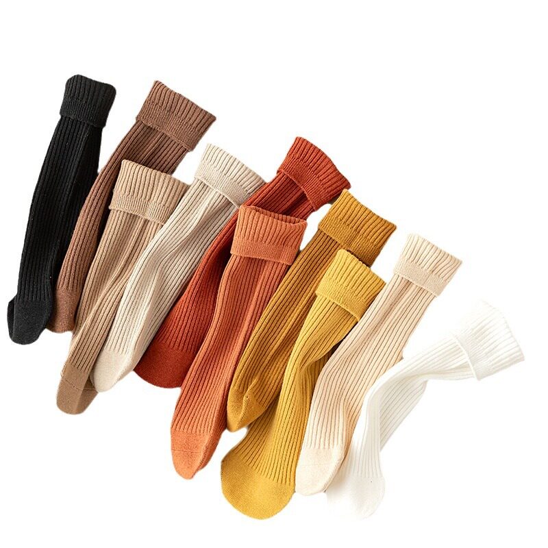 Solid Color Slouch Socks for Children, Girls' Breathable Socks, Odor-Resistant Long Socks, Comfortable Socks for Toddlers and Older Children