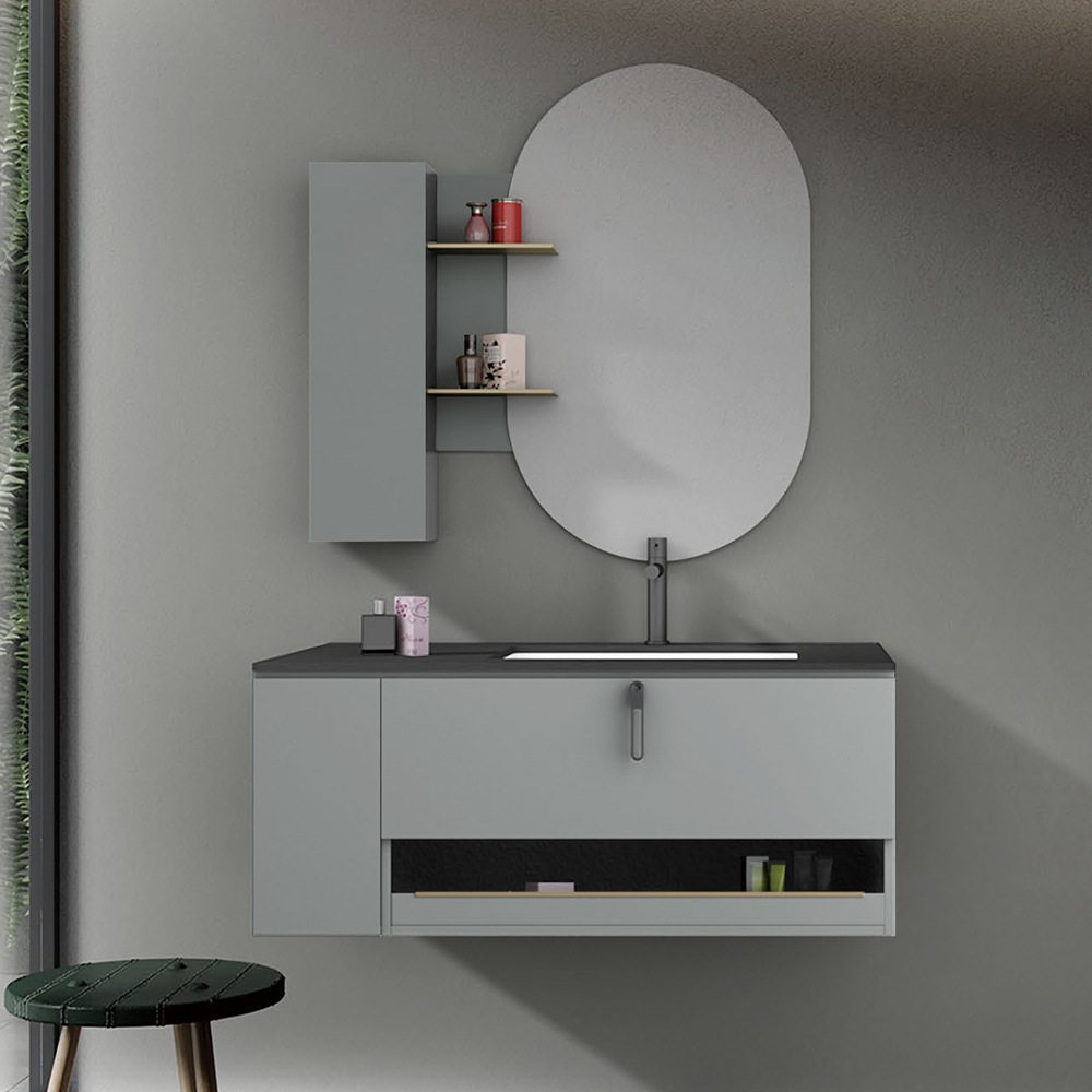 Rubber wood bathroom cabinet cream style ceramic integrated basin bathroom wash basin wash basin cabinet combination