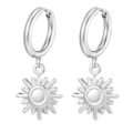 Ms-623 steel color small sun earrings