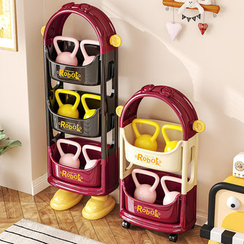 Home Bedroom Bedside Table Children's Toy Rack Trolley Storage Rack Living Room Floor-Standing Multi-Layer Snack Storage Rack
