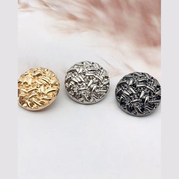 Xiaoxiang Egyptian Style Metal Button Round Embossed Golden Coat Trenchcoat Blazer Sweater Button