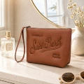 Apricot three-piece cosmetic bag set