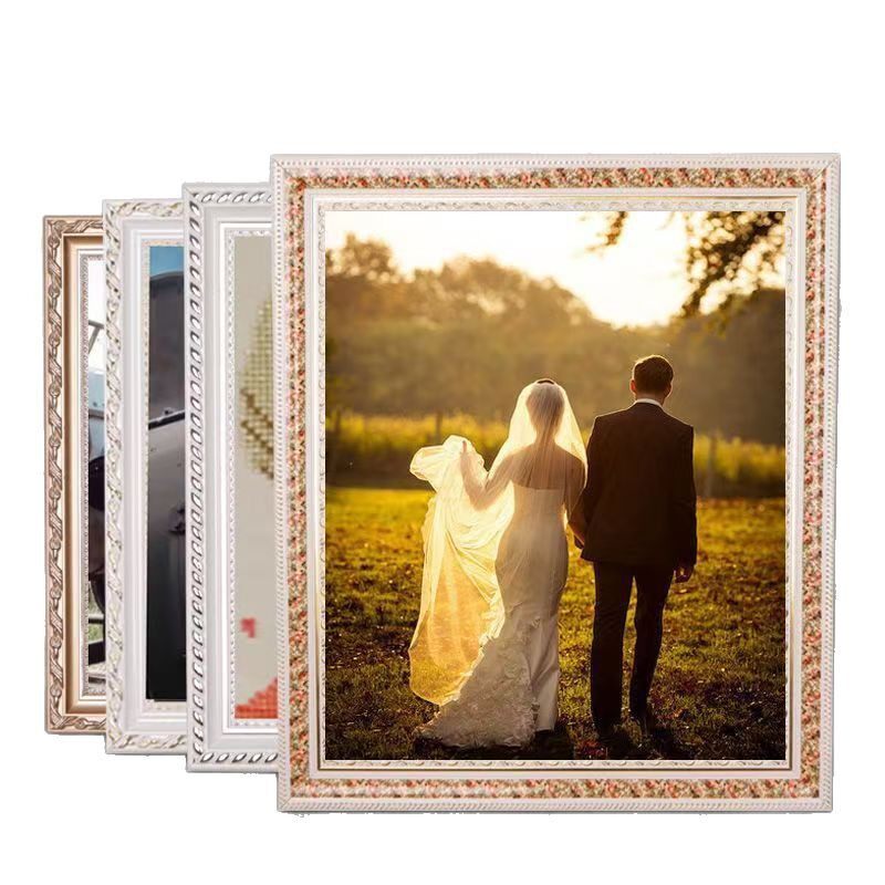 Customized Solid Wood Photo Frame, Cross-Stitch Frame, Diamond Picture Frame, Oil Painting Calligraphy Border, Wedding Photo Frame