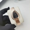 Rose gold black face with diamonds