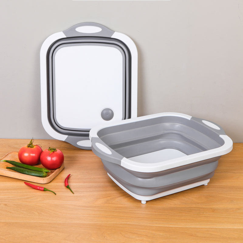Three-in-one multi-functional folding cutting board sink cutting board folding plastic cutting board portable folding cutting board vegetable washing basin
