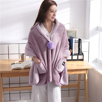Multifunctional Shawl Blanket Autumn and Winter Office Nap Small Blanket Leg Warm Lazy Knitted Electric Blanket