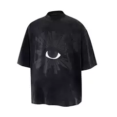 HOUSE OF ERRORS Eye of Truth Foam Printed Loose High Collar Unisex T-Shirt Trendy