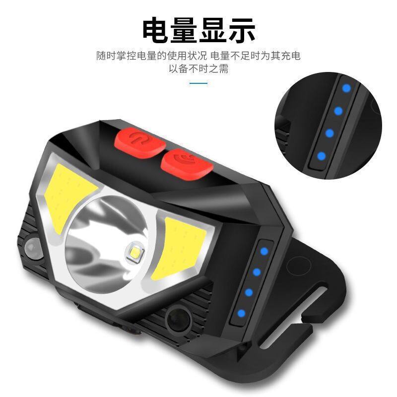 Led Sensor Headlight Outdoor Strong Light Long Life Lithium Battery Outdoor Special Night Fishing Lamp Head-Mounted Lighting Miner's Lamp