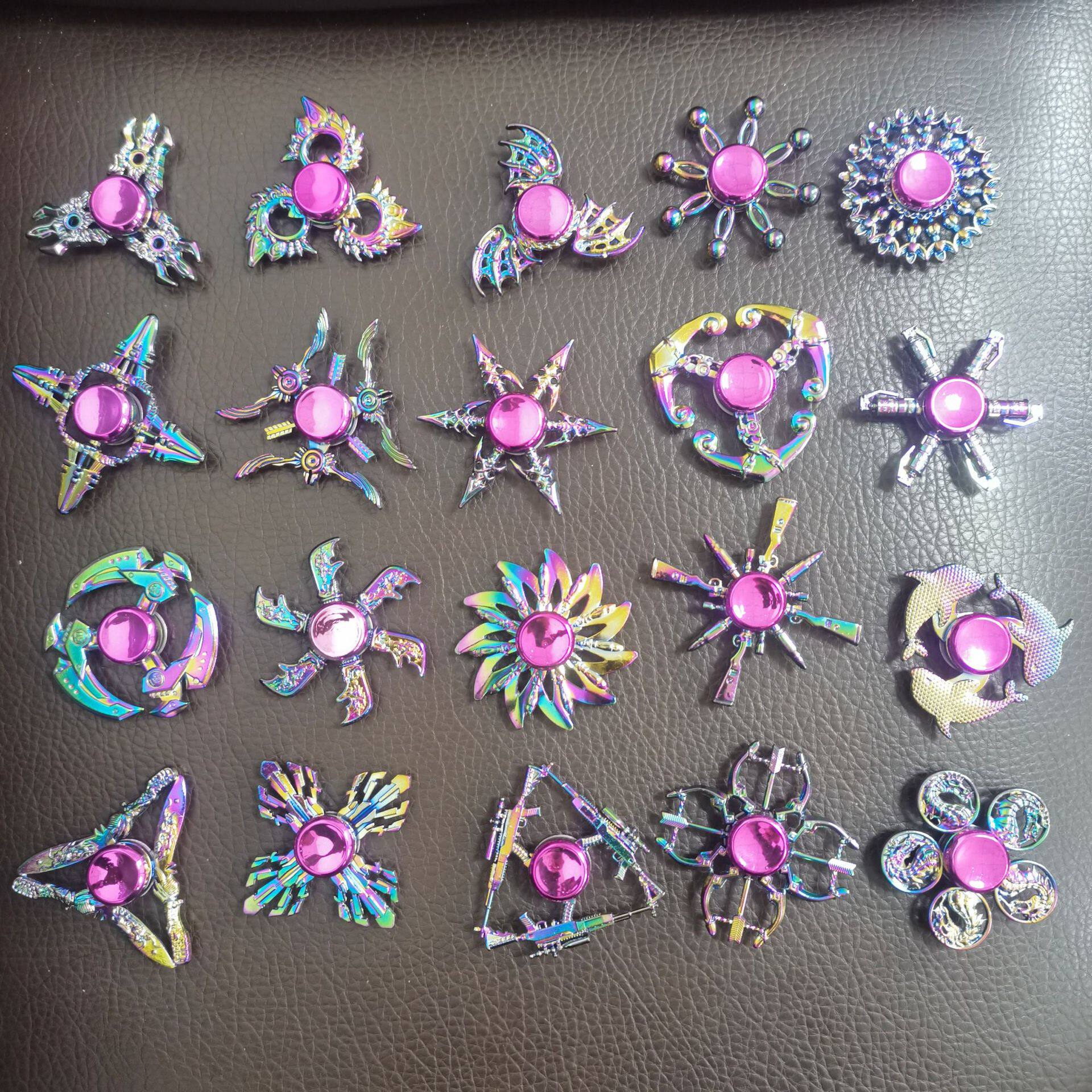 Factory production wholesale colorful metal alloy fingertip gyro decompression toy scenic spot stall hot sale