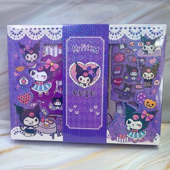 Sanrio Notebook Set Kuromi Melody Cinnamon Dog Notebook Gift Box Children Girls Elementary School Gifts