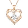 Amazon Cross-border European and American New Pendant Double-layer Necklace Infinite Love-shaped Diamond Eternal Heart Pendant Collarbone