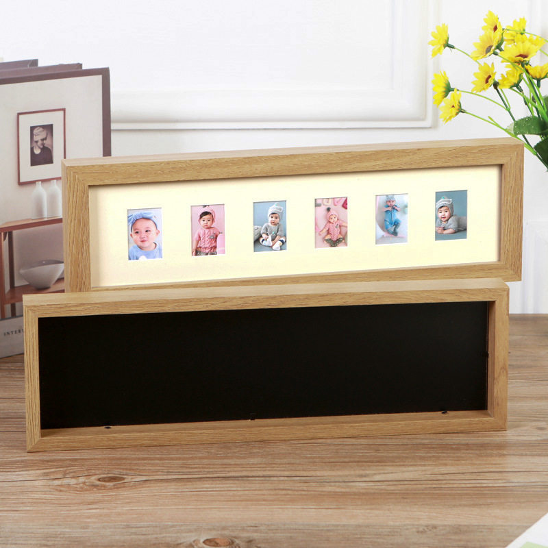 Factory quick hair porous photo frame wooden 10 holes 6 holes 20 holes 2 inch photo Children's photo frame