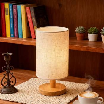 Creative Night Light Solid Wood Bedside Lamp Table Lamp Bedroom Lighting Atmosphere Embossed Night Light for Sleeping