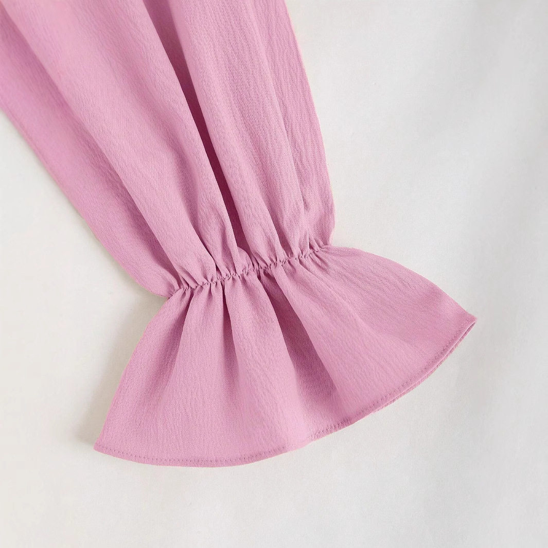Pink Sweetheart Puff Sleeve Mini Dress Square Neck Waist Defining Flattering Fit Spring Summer Fashion Wholesale