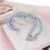 Queen Mother Classic Temperament One Layer Saturn Pearl Necklace with LOGO Lobster Buckle Wholesale