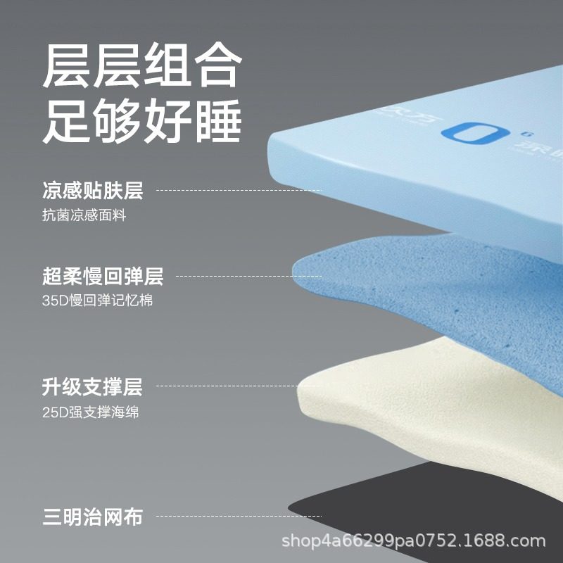 Zero-Pressure Antibacterial Memory Foam Mattress Cushion Home Bedroom Mat Dormitory Student Single Removable and Washable Mattress
