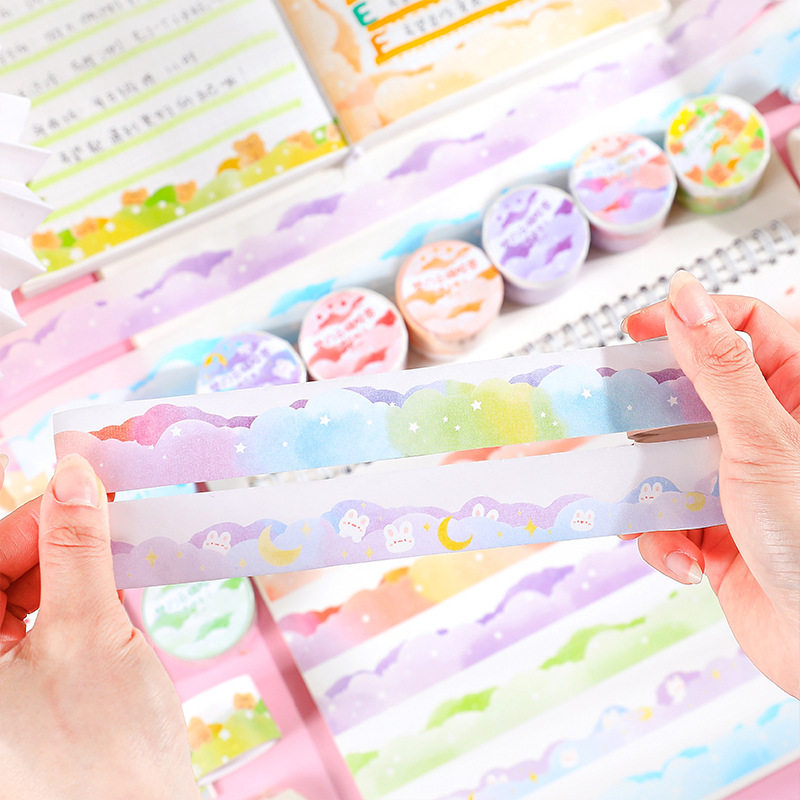 Dream cloud tape cartoon DIY and paper tape release paper hand account sticker material decoration bronzing landscaping T