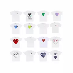 25Ss Export Chuanjiu Trendy Brand Heart-Shaped Unisex Round Neck Simple Loose Short-Sleeve T-Shirt Top Pla