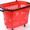 Large Plastic Shopping Basket with Wheels for Malls and Supermarkets, Suitable for Home Use, Convenience Stores, and Grocery Shopping