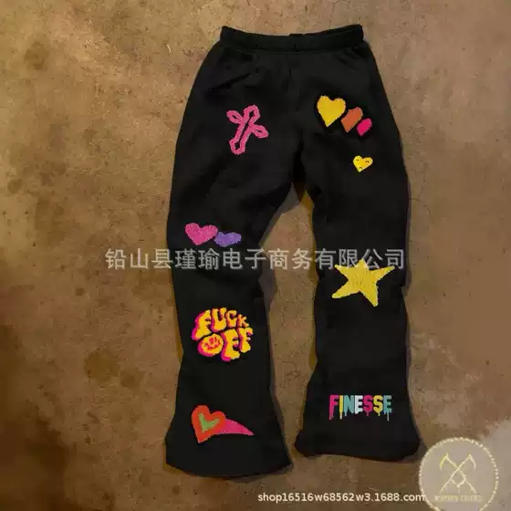 High Street Hip-Hop Style 3D Digital Print Casual Flared Sweatpants Unisex Loose Fashion Casual Sports Pants