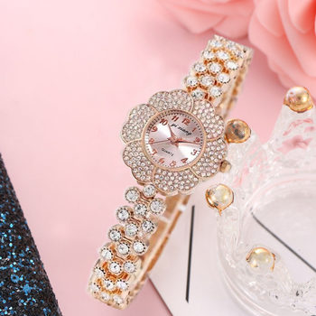 European and American style casual star quartz watch fashion casual digital surface inlaid rhinestone alloy wrist watch women's watch