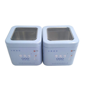 Manufacturer Customized Transparent Window Tin Box Medicine Packaging Box Ins Bluetooth Headset Tin Box Square Plain Tin Box