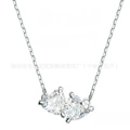 Crossed Heart Platinum Necklace