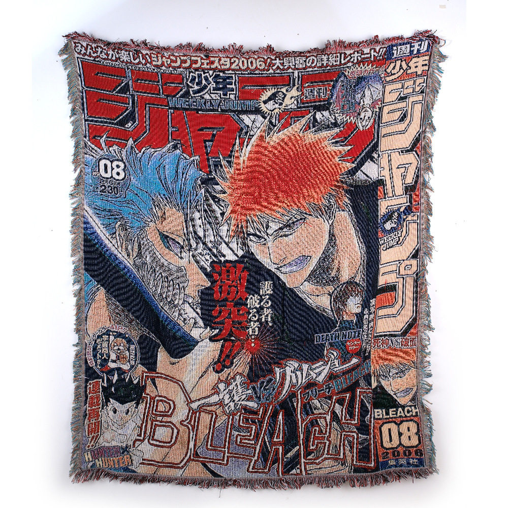 Cross-Border Woven Blanket Cartoon Animation Tassel Sofa Cover Blanket Soft Thread Blanket Camping Blanket Outdoor Picnic Blanket