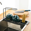 Stainless Steel Draining Basket Sink Sink Storage Telescopic Rack Kitchen Storage Rack Vegetable Basin Bowl Chopsticks Dish Cloth Filter Basket
