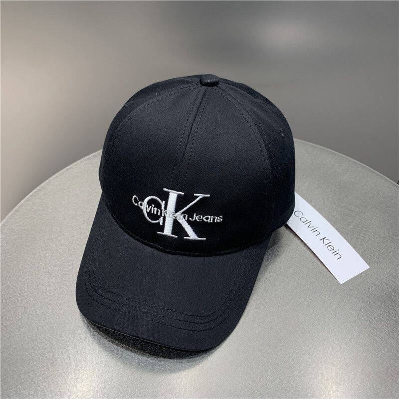 New ck hat women's embroidered letter baseball cap men's fashion all-match big head circumference sun hat curved brim peaked cap