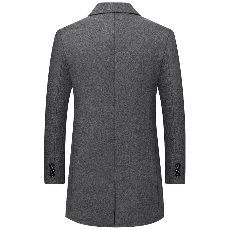 Mens Winter Overcoat Mid Length Casual Design Thick Wool Blend Fabric Available in Gray Black Navy Wholesale Options