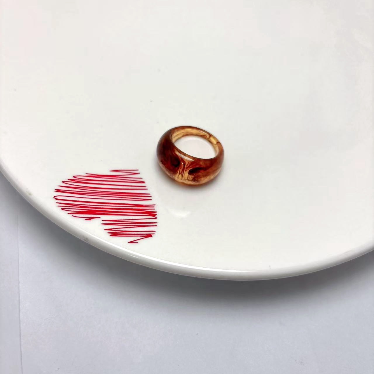 现货树脂醋酸戒指女混合彩色圆形方形指环套装外贸内销指圈批发