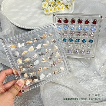 Storage Box Small Gold Bean Display Jewelry Shell Stone Specimen Mini Magnetic Acrylic Transparent Storage Box Ornaments