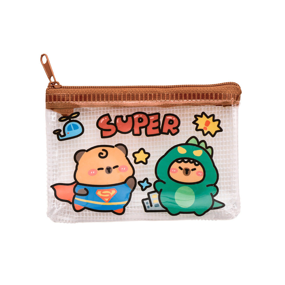 Lovable Capibala Coin Purse Children's PVC Mini Portable Storage Bag Student Cartoon Capybara Lipstick Small Bag