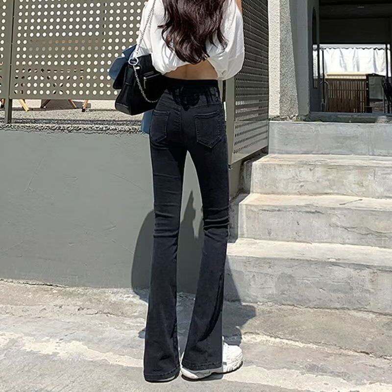 High Waisted Wide Leg Jeans for Women Slim Fit Flared Hem Trendy Korean Style Fall Winter Fashion Wholesale