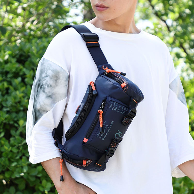 Cross-Border Men's Waist Bag Multi-Functional Large-Capacity Shoulder Crossbody Bag Outdoor Sports and Leisure Chest Bag Waterproof Small Backpack