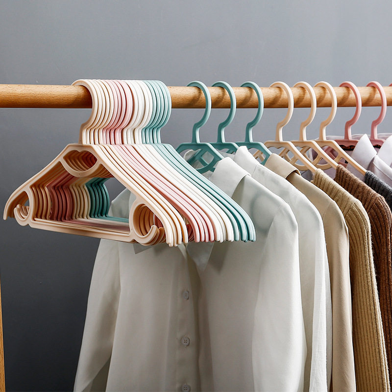 Seamless Anti-Slip Plastic Clothes Hanger Balcony Wardrobe Household Clothes Hanger Anti-Shoulder Corner Drying Rack Multifunctional Storage Clothes Rack