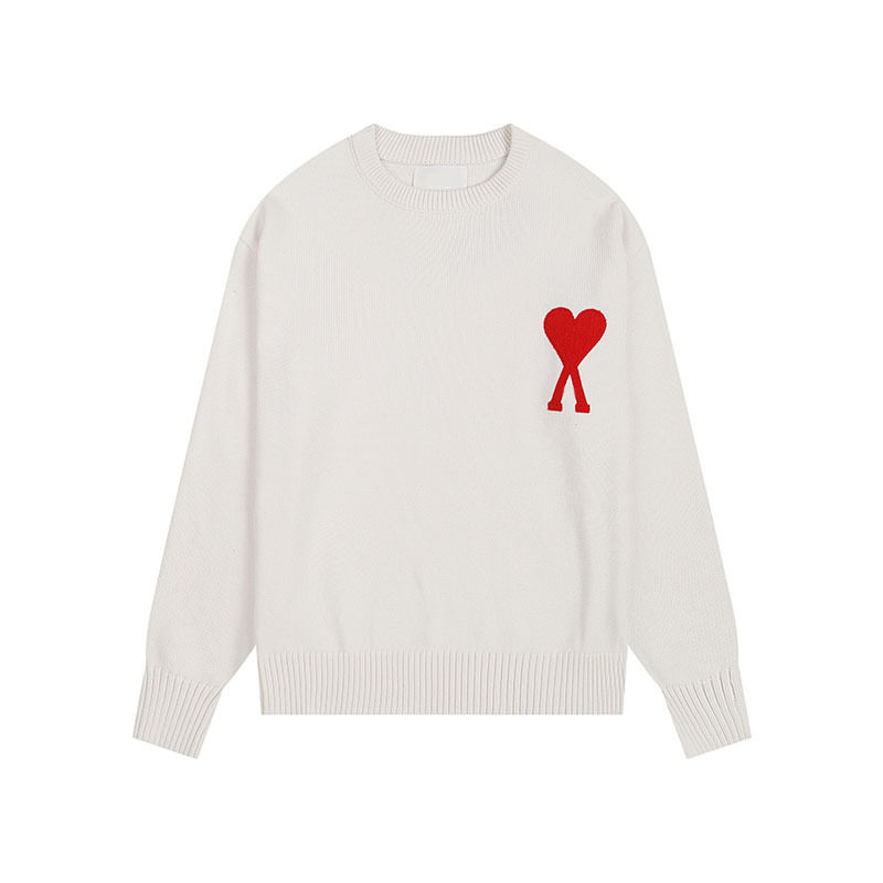 秋冬新款高领爱心毛衣男女条纹青年桃心跨境外贸休闲套头针织衫