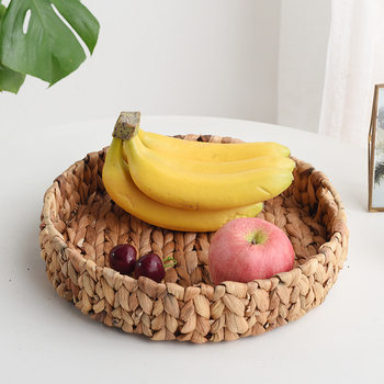 Woven Storage Basket Water Grass Woven Desktop Storage Basket Straw Woven Crafts Fruit Basket Water Husker Grass Woven Basket