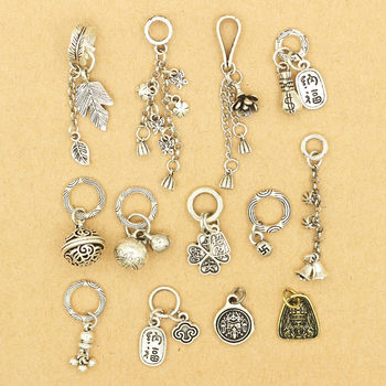 Xizang Silver Jewelry Leaf Tassel Pendant Crystal Bracelet Zakiram Accessories DIY Bell Tassel Accessories