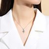 Silver-Plated Necklace Love at First Sight Heart-Shaped Clavicle Chain with Diamond-Encrusted Heart Pendant Women's New Fashion Jewelry Direct from Manufacturer