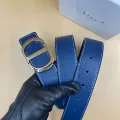 Lychee Grain Blue + CD Silver Buckle