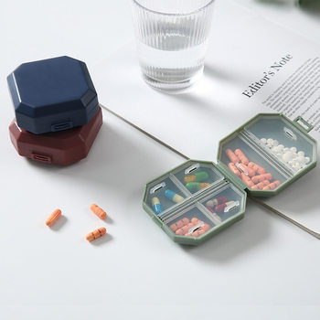 Portable Medicine Box Seven-day Mini Six-compartment Packing Box One-week Household Moisture-proof Classified Pills Portable Storage Box