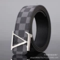 V black check silver buckle