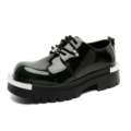 Ql89705 green leather shoes size